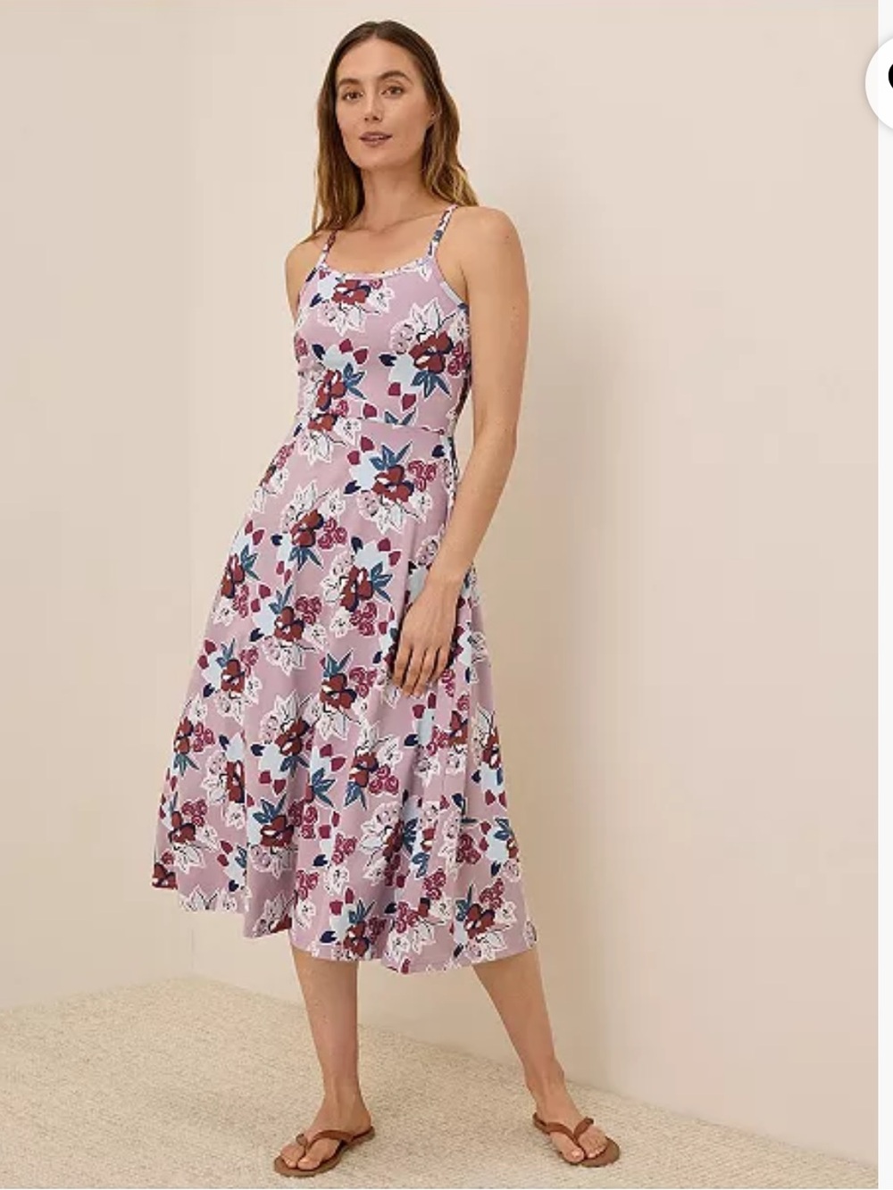 Pact Women’s Fit & Flare Midi Dress In Flora Lavender Haze